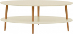 RAGABA OVO madal kohvilaud riiuliga, laius 110 cm x s&uuml;gavus 70 cm, lihtne kokkupanek, FSC puit, p&auml;rlmuttervalge