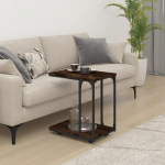 K&otilde;rvallaud 50 x 35 x 55,5 cm V&auml;ike laud Voodilaud Kohvilaud V&auml;ike k&uuml;ljelaud Riiul Must kontorikapp Diivanilaud TV laud Kapp K&ouml;&ouml;ki &ouml;&ouml;kapp SM m&ouml;&ouml;bel Suitsutatud tammepuust