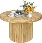 ZYBT &uuml;mmargune kohvilaud Tambour Design 60cm talumajapidamise disain Ribed Center Cocktail Tea Table for Home