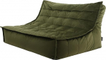 Icon Kota XXL Bean Bag Sofa for Adults, Olive Green, Fluffy Velvet Fabric, 2-3 Seater, Comfortable Bean Bag Sofa with Filling, Recliner Chair, Lounge, Living Room Furniture
