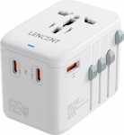 LENCENT reisiadapter maailmas, universaalne reisipistik maailma reisiadapter 1 USB A ja 3 USB C, rahvusvaheline pistikupesa adapter Jaapanile, Tai, USA, Inglismaa, Austraalia (t&uuml;&uuml;p A/B/G/G/I/D/I/L/M/N)