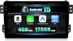 CAMECHO 4G + 128G Android 15 autoraadio Suzuki Splash Ritz/Opel Agila B 2004-2014 koos Navi Carplay Android autoga, 2 DIN raadio 9-tollise puuteekraaniga Bluetooth RDS FM WiFi + tagurduskaamera