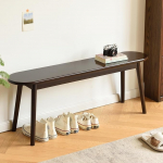 Buzleer Solid Wood Entrance Bench Dining Bench Walnut 47"
