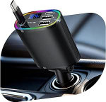 4-in-1 sigaretis&uuml;&uuml;taja USB C autolaadija, 24/12V USB adapter auto, sisset&otilde;mmatav autolaadija USB C, 78W autolaadija, kiirlaadija auto mobiiltelefoni laadija, auto lisaseadmed iOS / Android jaoks