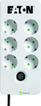 Eaton Multiple Socket / Lightning Protection - Protection Box 6 DIN - Power Strip with Surge Protection (6-Way Schuko Socket, Switchable) - PB6D - White & Black