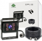 Tagurduskaamera koos 10 m autovideo pikenduskaabliga 4-pin Aviation veekindel l&ouml;&ouml;gikindel, IP68 veekindel, 18IR &ouml;&ouml;vaatlus, veoauto/haagis/buss/auto/maastur/raskeveokitele (12-24 Volt)