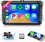 Hodozzy Carplay autoraadio VW Passat Golf Seat Altea Skoda Octavia jaoks koos USB/Type-c/Navi/WiFi, 7-tolline VW autoraadio Bluetooth Android Car/EQ/Mirror Link/FM/RDS/SWC/USB + tagurduskaamera