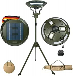 SCHWAIGER CALED200 511 LED-k&auml;mpingulamp p&auml;ikeselamp statiivil Bluetooth-k&otilde;lariga Eemaldatavad tuled IP43 kaitstud timmitav akutoitega, koti ja klambritega oliivroheline