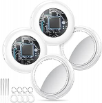 Smart Air Tracker Tags, 4 tk, Pearl White, Key Finder, &uuml;hildub Apple'i "Find My" rakendusega (ainult iOS, Android ei toeta), Bluetooth Tracker pagasile/kotile/kohvrile, vahetatavad patareid.