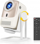 Projektori automaatne fookus/trapetsoidne korrigeerimine: 4K toetatud, 1080P FHD, 450ANSI Smart Portable Projector Android OS, WiFi6 Bluetooth 5.2, 360&deg; p&ouml;&ouml;rlev projektor nutitelefoni, TV Stick, PS5, Home