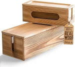 Nature Supplies 2 m&auml;nni puidust kaablikarbi komplekt - 1 v&auml;ike kaablikarp laua korraldamiseks, 1 suur p&otilde;randakast kaablite organiseerimiseks (tumepruun)