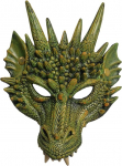 Party Garland Dragon Half Face Mask Adult Unisex, roheline, 2414
