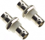 Keple BNC Female to BNC Female Panel Mount Adapter - 75ohm White Insulating Sockets Female Bulkhead Connector Coax Coupler koaksiaalkaabli adapter CCTV turvakaamera jaoks koos mutriga - 2 Pack