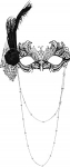 Flongo Feather Masquerade mask naistele: Must Veneetsia reguleeritav poolmask, millel on topelt dekoratiivkett ja eemaldatavad suled kost&uuml;&uuml;mimask karnevali Halloweeni pidude jaoks.