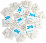 intervisio Liimip&otilde;hi kaablikinnitajatele 19 mm x 19 mm paigaldusalus kaablikinnitajate komplekt kruvip&otilde;hi isekleepuv kaabliklambrite kleeplokid kaablihoidja valge - naturaalne - neutraalne pakend 200 tk.