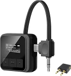 Bluetooth 5.3 saatja-vastuv&otilde;tja teleri ja 2 traadita k&otilde;rvaklappide vahel Dual Link 2-in-1 traadita Bluetooth audioadapter koos 3,5 mm Aux/USB-C sisendiga lennukisse, spordisaali, autosse