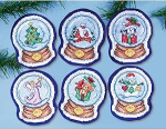 Disainit&ouml;&ouml;de lumegloobused Ristpistes tikkimise ornamentide komplekt (komplekt 6), 3-1/2" x 4-1/4"