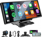 10.26 Zoll Wireless Carplay Display f&uuml;r Apple Carplay & Android Auto, Autoradio mit Bildschirm/R&uuml;ckfahrkamera 1080P HD/Bluetooth/FM/AUX/Mirror Link/Siri/G00gle Assistant/GPS Navigation f&uuml;r Auto