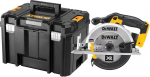 DeWalt cordless circular saw / cordless circular saw (18 V, full metal gear, ball bearing, large saw shoe, spindle lock, electronic motor brake, incl. 24 tooth HM saw blade and Tstak Box VI)