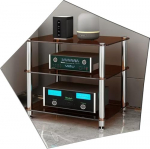 Konsolen-Flurtische, schmal, hinter dem Sofatisch, schwebendes AV-Regal aus Glas f&uuml;r DVD-Player und Spielekonsolen, 3-stufiges Audio-Rack mit Regalen aus geh&auml;rtetem Glas, Medienst&auml;nder zur S