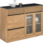 SoBuy FSB99-N Sideboard Chest of Drawers Cabinet Kitchen Cabinet Hallway Cabinet Side Cabinet Lowboard TV Cabinet Microwave Cabinet Vintage W 112 x 89 x 40 cm