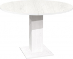 DEINE TANTE EMMA Aurelio Tap/Rund_90 Dining Table Round Kitchen Table Piano White Nb. Extendible 90 cm Diameter