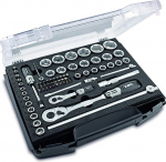 Matador Socket Spanner Set 75 Pieces | Ratchet Box with 1/2 Inch and 1/4 Inch Ratchet | Car Tool in l Boxx | Includes Bit Set | SmartyBox S5 | Matador Tool No. 81454118
