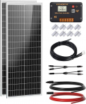 ECO-WORTHY p&auml;ikesepaneelide komplekt 200W 12V, 2 &times; 100W p&auml;ikesepaneelid 18BB N-t&uuml;&uuml;pi, t&otilde;husus 25% koos 30A laadimiskontrolleriga, sobib matkaautodele, paatidele ja p&auml;ikeses&uuml;steemidele.