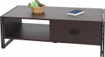 HWC-A27 Coffee Table 41 x 120 x 60 cm 3D Structure Metal MDF Dark Brown
