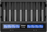 XTAR VC8 protsessorlaadija 8 x Li-Ion ja NiMH akudele suurusega 18650, AA, AAA jne. Universaalne ja kiire