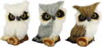 Mini loomade komplekt Faux Fur Realistlik loomafiguuri kuju Ornaments Cute Fur Plush m&auml;nguasi Owls