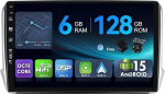 [6G + 128G, Octa-Core] - MSD Autoradio Peugeot 208/2008 (2012-2018) Android 15 GPS navigatsiooniradio CarPlay Android auto roolijuhtimine Dual Band WiFi DAB tagurduskaamera MIC 2 DIN 10.1