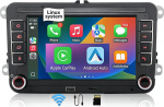 Autoradio Stereo f&uuml;r VW Seat Golf Passat Jetta Beetle EOS mit Touchscreen Bluetooth FM Tagfahrkamera, Linux System, Double Din Auto Stereo mit Wireless Carplay/Android Auto