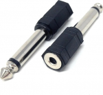 DRUT 2tk 6.35mm Mono 1 4'' Female to 3.5mm Stereo 1 8'' Female Audio Adapter