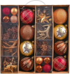 Valery Madelyn j&otilde;ulukujukesed, 60 tk, j&otilde;ulupuu kujukesed, kingituspakett, j&otilde;ulupuu kaunistused, plastist j&otilde;ulukaunistused riputajatega, metsateema (L)