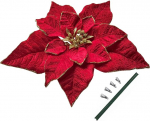 M2cbridge kunstlikud j&otilde;ululilled, punane sametine poinsettia Flower Picks j&otilde;ulup&auml;rg, puu kaunistused (4 t&uuml;kki, eriti suur, burgundia)
