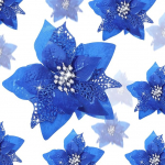 Boao 24tk merev&auml;e sinine j&otilde;ulud Glitter lilled kunstlik Poinsettia lilled kaunistused pulmade j&otilde;ulupuu uus aasta