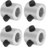 sourcing map 4-teiliges Schraubenhals-Set, 4 mm Bohrung, Schaftmanschetten aus Aluminiumlegierung, 8 mm Au&szlig;endurchmesser, 8 mm Breite, Achsmanschette f&uuml;r Linearstangenwellenf&uuml;hrung