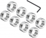 sourcing map 8 Piece Bolt Shank Gaiter Set 5/8" Bore 304 Stainless Steel Shank Collars 1 1/2" OD 9/16" Thickness Axle Boot with Hex Wrench
