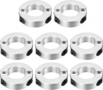 sourcing map Doppelter geteilter Schaftkragen, 32 mm Bohrung, zweiteiliger Klemmkragen, 60 mm Au&szlig;endurchmesser, 15 mm Dicke, Aluminiumlegierung, Schraubspaltring, 8 St&uuml;ck