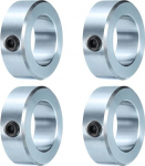 QUARKZMAN Set of 4 Screw Collars 1-1/4" Bore Galvanised Steel Shaft Collar 2" OD 11/16" Wide Axle Collar Clamp for Linear Rod Shaft Guide