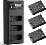 K&F CONCEPT 3 Pack EN-EL14 EN -EL14a aku ja t&auml;iendav LCD-laadija &uuml;hildub Nikon D5300 D5600 D5100 D5200 D5500 D3100 D3200 D3300 D3400 D3500 Coolpix P7000 7100 P7200 P7700 P7800 kaameratega.