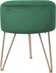 Rebecca Mobili RE6839 &Uuml;mmargune Jalahoob Puff Green MDF Raud Samet Sponge Klassikaline stiil Kodukaunistus M&otilde;&otilde;tmed K x S x S: 43 x 35 x 35 cm
