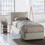 Talamo Italia - Carla &uuml;heinimesevoodi, konteinervoodi, 100% Made in Italy, eesmine avaus, sobib madratsile cm 90 x 200 cm, beež