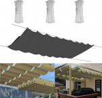 T&otilde;mmatav lainemarkiis 0,9 x 4 m, reguleeritav Roll-Up p&auml;ikesekaitse koos aasadega, pingutusmarkiisi varju, markiisi veekindel reguleeritav markiisikangas patio varikatuse jaoks - tume grafiitne