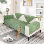 Aus Weichem Chenille Sofabezug 1/2/3/4 Sitzer L Form Diivan Diivan &uuml;berzug Ecksofa, Neue Universelle Rutschfeste Sofa &Uuml;berwurf, Solide Dicke Strukturierte Sofaschoner f&uuml;r Wohnzimmer(Gr&uuml;n, 90x160cm)