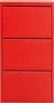 Kare Caruso Disainerjalatsikapp Punane metallist 3 klapiga jalatsiriiul 6 paarile kingadele Slim Space-Saving Tall Shoe Rack Sissep&auml;&auml;supind 104 x 50 x 15 cm