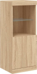 vidaXL k&uuml;ljepaneel, kapp, kus on palju hoiuruumi, LED tuledega k&otilde;rgkapp, k&uuml;ljepaneel, k&uuml;lgkapp, seisev kapp, kaasaegne, Sonoma tammepuu
