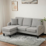 3-kohaline nurgadiivan pikaliigiga, modulaarne disain, paindlik paigutus, hingav puuvillane linasest kangast, vastupidavad plastist raamjalad, mugav v&auml;ikestesse ruumidesse, 166 x 118 x 77 cm, Hall
