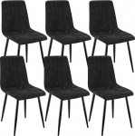 S&ouml;&ouml;gitoa toolid, komplekt 6, k&ouml;&ouml;gitoolid linasest kangast, polsterdatud toolid raudjalgadega, toolid magamistoas, meigitool, elutoa toolid, mustad toolid